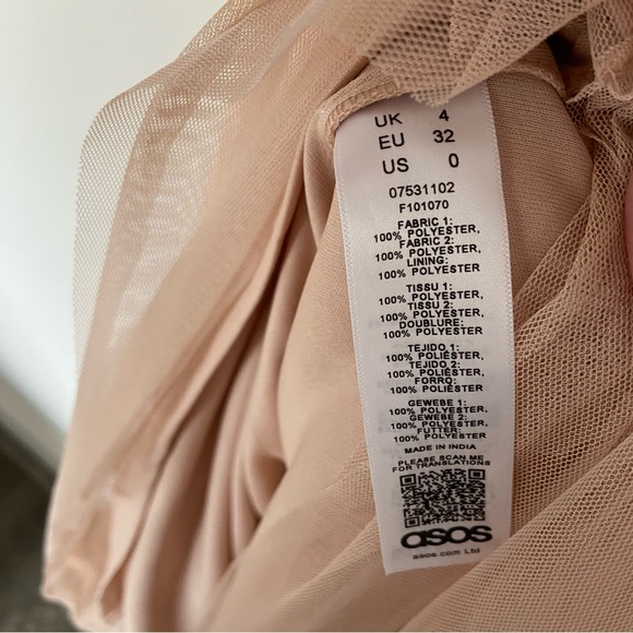 ASOS Pink Balletcore Sequin and Faux Feather Trim Midi Dress w Tulle Skirt US 0 - Picture 16 of 16